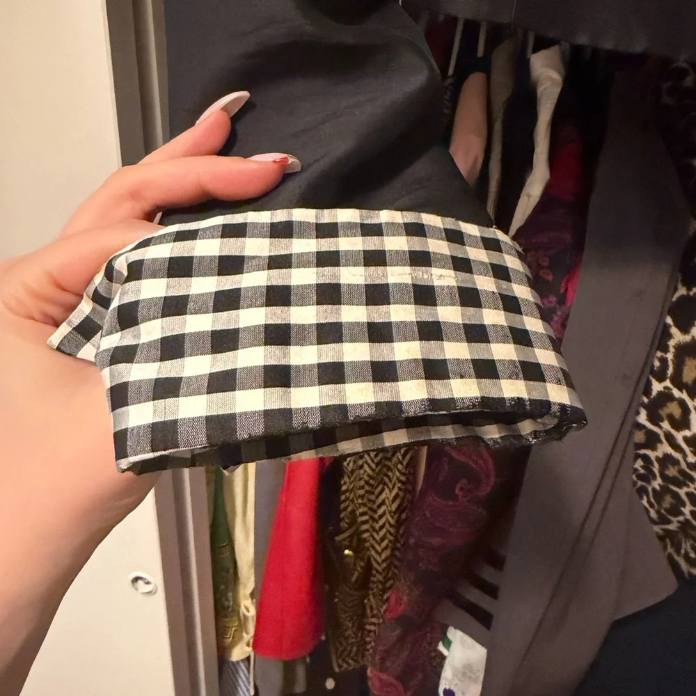 Vintage cropped blazer with gingham details - Picture 2 of 6